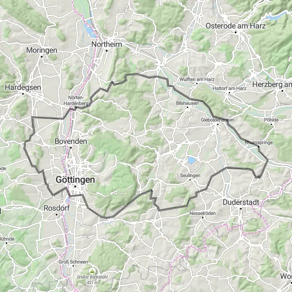 Map miniature of "The Harz Hill Challenge" cycling inspiration in Braunschweig, Germany. Generated by Tarmacs.app cycling route planner