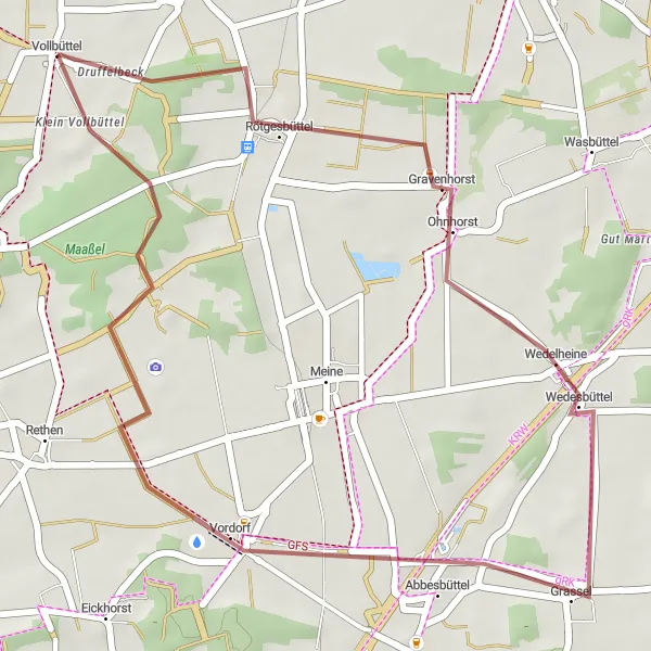 Map miniature of "Forest Adventure" cycling inspiration in Braunschweig, Germany. Generated by Tarmacs.app cycling route planner