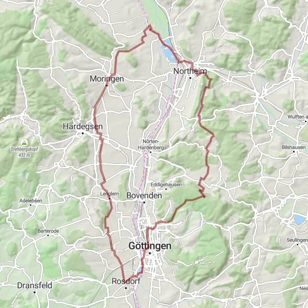 Map miniature of "The Gravel Challenge" cycling inspiration in Braunschweig, Germany. Generated by Tarmacs.app cycling route planner