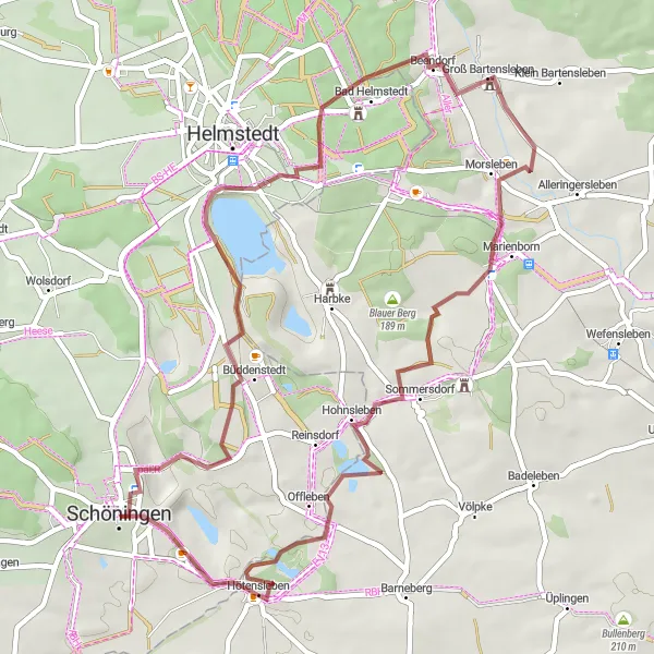 Map miniature of "Geländeplatz Gravel Cycling Route" cycling inspiration in Braunschweig, Germany. Generated by Tarmacs.app cycling route planner