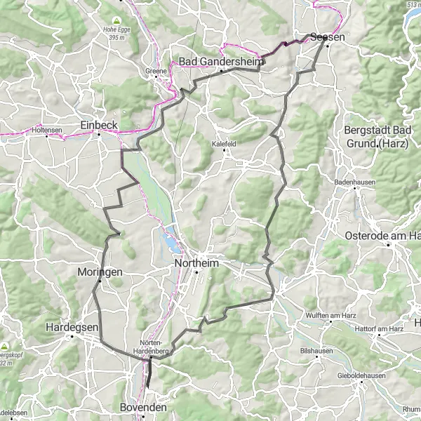 Map miniature of "Discovering Harz Roads" cycling inspiration in Braunschweig, Germany. Generated by Tarmacs.app cycling route planner