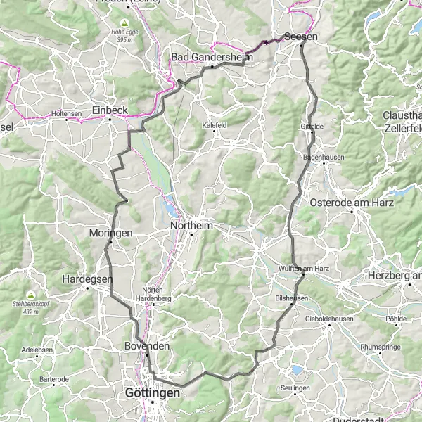 Map miniature of "Scenic Road Adventure" cycling inspiration in Braunschweig, Germany. Generated by Tarmacs.app cycling route planner