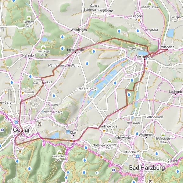 Karten-Miniaturansicht der Radinspiration "Runde um Vienenburg und Goslar" in Braunschweig, Germany. Erstellt vom Tarmacs.app-Routenplaner für Radtouren