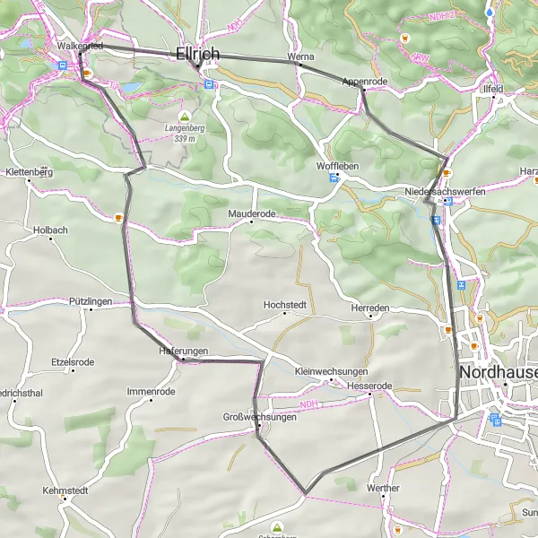 Map miniature of "Exquisite Landscapes and Historical Sites" cycling inspiration in Braunschweig, Germany. Generated by Tarmacs.app cycling route planner