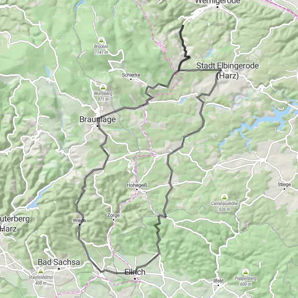 Map miniature of "Historical Discovery Ride" cycling inspiration in Braunschweig, Germany. Generated by Tarmacs.app cycling route planner