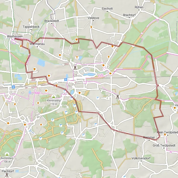 Map miniature of "Exploring History with Pedal Power" cycling inspiration in Braunschweig, Germany. Generated by Tarmacs.app cycling route planner