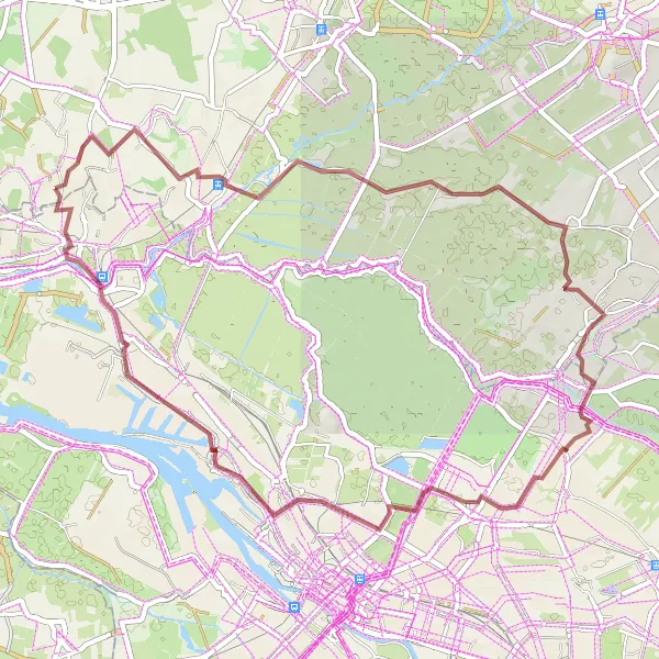 Map miniature of "Off the Beaten Path" cycling inspiration in Bremen, Germany. Generated by Tarmacs.app cycling route planner