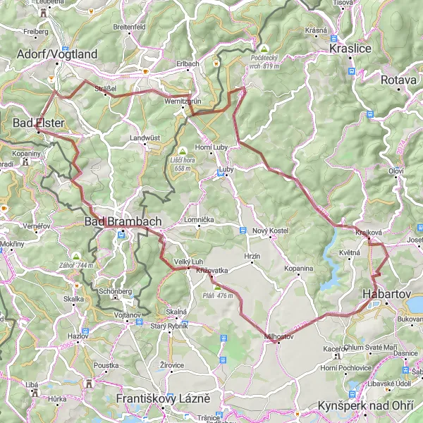 Karten-Miniaturansicht der Radinspiration "Abenteuertour zu den Aussichtspunkten" in Chemnitz, Germany. Erstellt vom Tarmacs.app-Routenplaner für Radtouren