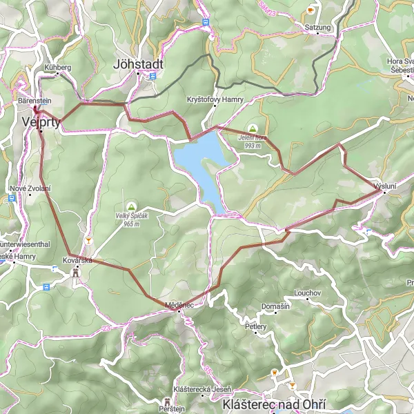 Map miniature of "The Bärenstein Nature Adventure" cycling inspiration in Chemnitz, Germany. Generated by Tarmacs.app cycling route planner