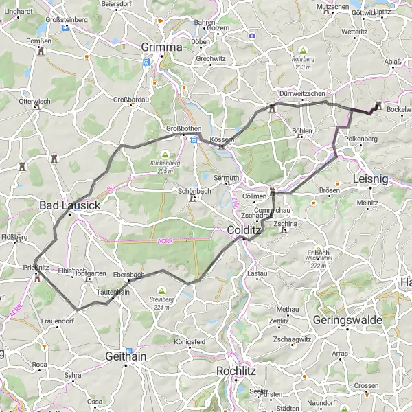 Karten-Miniaturansicht der Radinspiration "Malerei der Straßen" in Chemnitz, Germany. Erstellt vom Tarmacs.app-Routenplaner für Radtouren