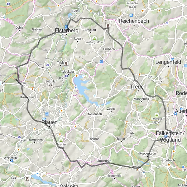 Karten-Miniaturansicht der Radinspiration "Kulturelle Vielfalt entdecken" in Chemnitz, Germany. Erstellt vom Tarmacs.app-Routenplaner für Radtouren