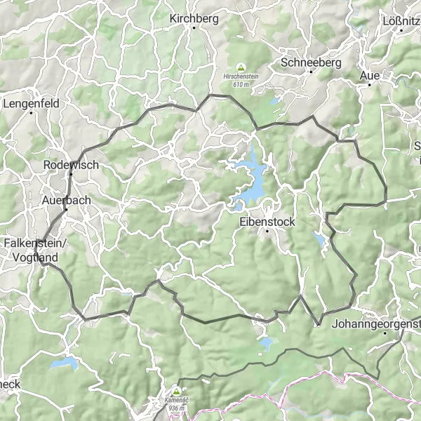 Karten-Miniaturansicht der Radinspiration "Auf den Spuren der Natur" in Chemnitz, Germany. Erstellt vom Tarmacs.app-Routenplaner für Radtouren