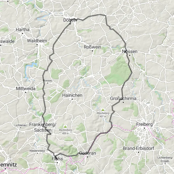 Karten-Miniaturansicht der Radinspiration "Historische Rundtour durch Sachsen" in Chemnitz, Germany. Erstellt vom Tarmacs.app-Routenplaner für Radtouren