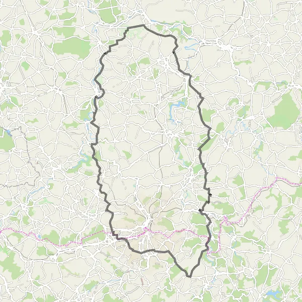 Map miniature of "The Heights and Hills of Gornau" cycling inspiration in Chemnitz, Germany. Generated by Tarmacs.app cycling route planner