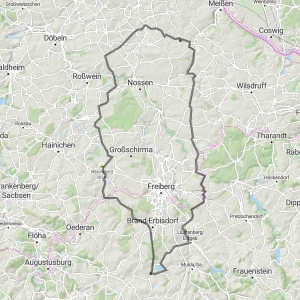 Karten-Miniaturansicht der Radinspiration "Erzgebirgstour durch Landschaft und Geschichte" in Chemnitz, Germany. Erstellt vom Tarmacs.app-Routenplaner für Radtouren