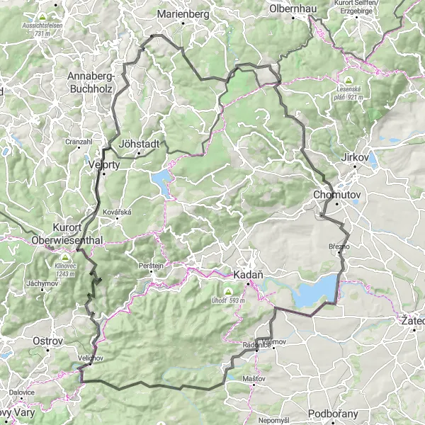 Map miniature of "Legendary Ride" cycling inspiration in Chemnitz, Germany. Generated by Tarmacs.app cycling route planner