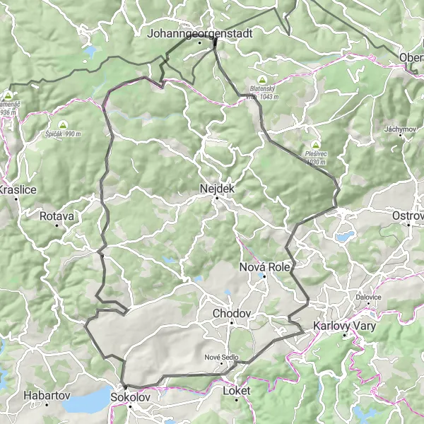 Karten-Miniaturansicht der Radinspiration "Herrliche Straße durch das Erzgebirge" in Chemnitz, Germany. Erstellt vom Tarmacs.app-Routenplaner für Radtouren