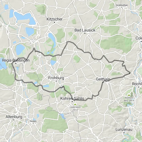 Karten-Miniaturansicht der Radinspiration "Weinberge und historische Dörfer" in Chemnitz, Germany. Erstellt vom Tarmacs.app-Routenplaner für Radtouren