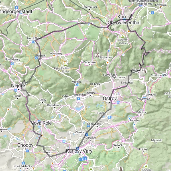 Map miniature of "Historical Road Journey" cycling inspiration in Chemnitz, Germany. Generated by Tarmacs.app cycling route planner