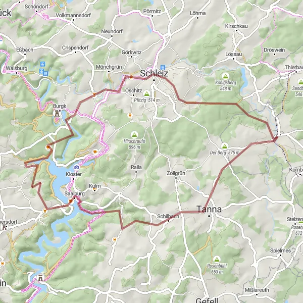 Karten-Miniaturansicht der Radinspiration "Entdeckungstour um Schleiz und Thüringer Wald" in Chemnitz, Germany. Erstellt vom Tarmacs.app-Routenplaner für Radtouren