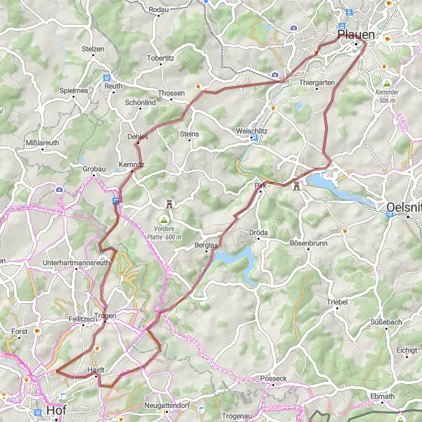 Map miniature of "Göswein Adventure" cycling inspiration in Chemnitz, Germany. Generated by Tarmacs.app cycling route planner