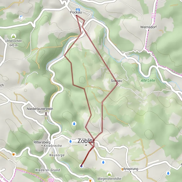 Map miniature of "Gravel Cycling Route from Pockau to Hohenstein" cycling inspiration in Chemnitz, Germany. Generated by Tarmacs.app cycling route planner
