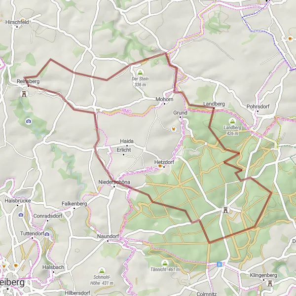 Map miniature of "Mausoleum Discovery" cycling inspiration in Chemnitz, Germany. Generated by Tarmacs.app cycling route planner