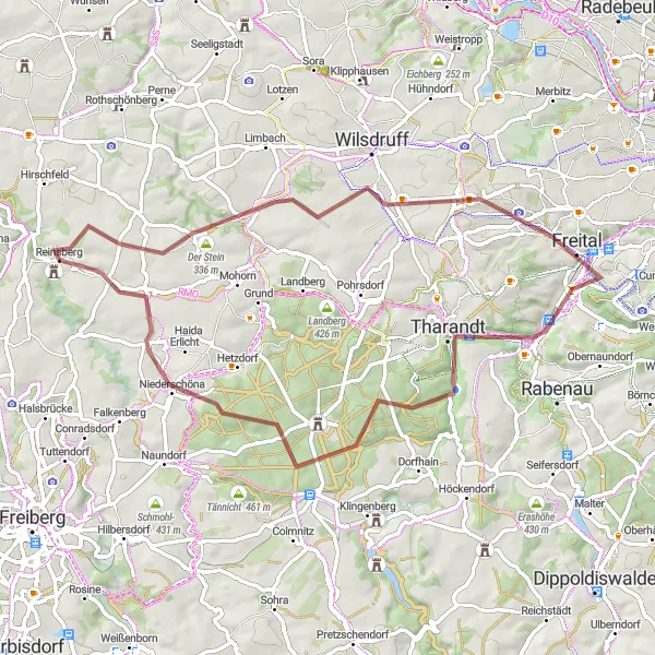 Map miniature of "Majestic Landscapes" cycling inspiration in Chemnitz, Germany. Generated by Tarmacs.app cycling route planner