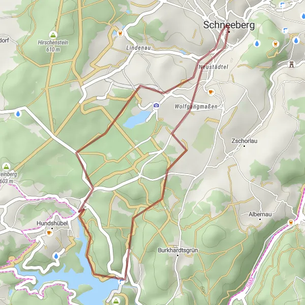 Karten-Miniaturansicht der Radinspiration "Schneeberg Sandberg Tour" in Chemnitz, Germany. Erstellt vom Tarmacs.app-Routenplaner für Radtouren