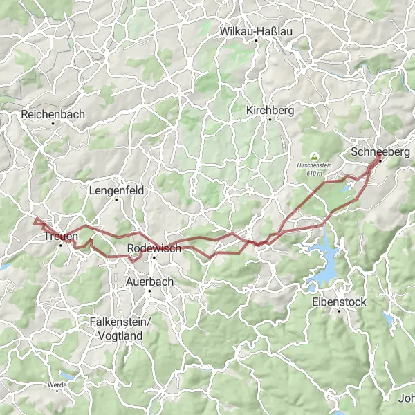 Karten-Miniaturansicht der Radinspiration "Sandberg und Taubenberg Rundweg" in Chemnitz, Germany. Erstellt vom Tarmacs.app-Routenplaner für Radtouren
