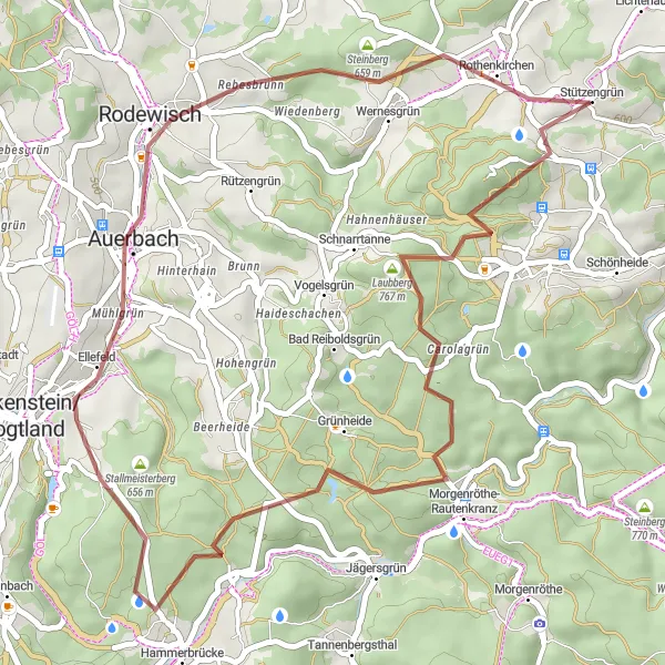 Karten-Miniaturansicht der Radinspiration "Abenteuerliche Gravelroute" in Chemnitz, Germany. Erstellt vom Tarmacs.app-Routenplaner für Radtouren