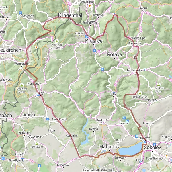 Karten-Miniaturansicht der Radinspiration "Gravel-Paradies im Erzgebirge" in Chemnitz, Germany. Erstellt vom Tarmacs.app-Routenplaner für Radtouren