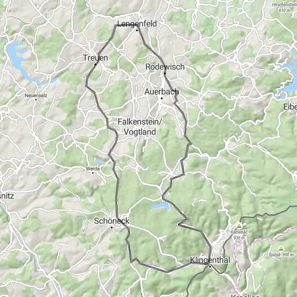 Karten-Miniaturansicht der Radinspiration "Kulturelles Erlebnis im Erzgebirge" in Chemnitz, Germany. Erstellt vom Tarmacs.app-Routenplaner für Radtouren