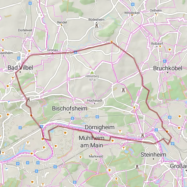 Karten-Miniaturansicht der Radinspiration "Entdeckungstour Hanau und Mühlheim" in Darmstadt, Germany. Erstellt vom Tarmacs.app-Routenplaner für Radtouren
