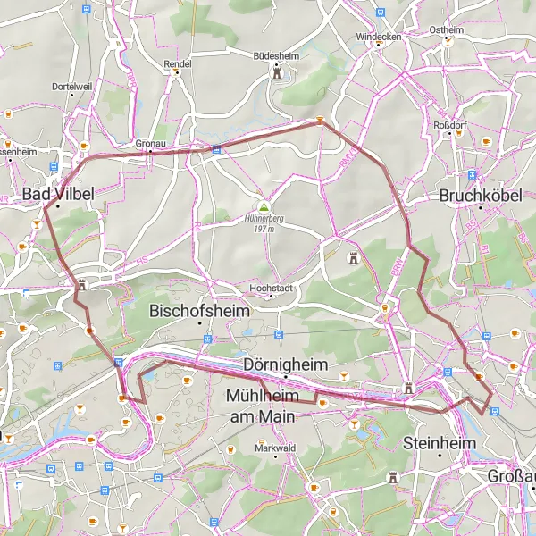 Map miniature of "Off the Beaten Path Gravel Adventure" cycling inspiration in Darmstadt, Germany. Generated by Tarmacs.app cycling route planner