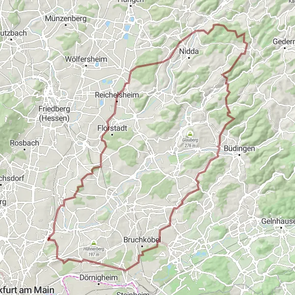 Karten-Miniaturansicht der Radinspiration "Abenteuer im Taunus-Gravel" in Darmstadt, Germany. Erstellt vom Tarmacs.app-Routenplaner für Radtouren