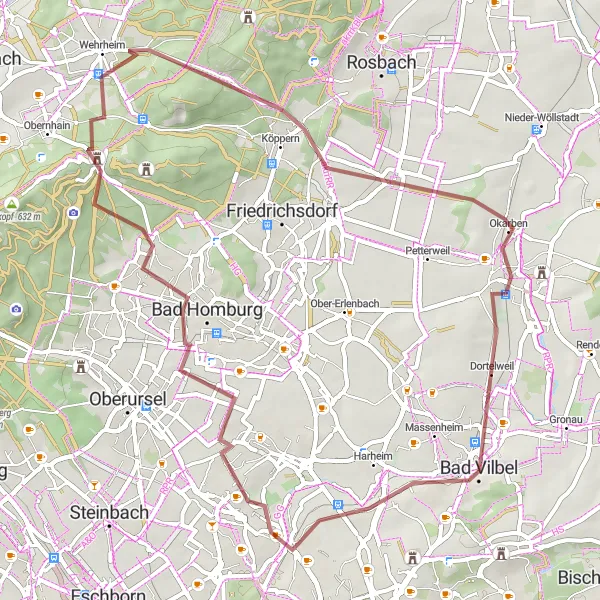 Map miniature of "The Forest Escape" cycling inspiration in Darmstadt, Germany. Generated by Tarmacs.app cycling route planner