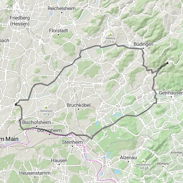 Karten-Miniaturansicht der Radinspiration "Heldenbergen Road-Route" in Darmstadt, Germany. Erstellt vom Tarmacs.app-Routenplaner für Radtouren