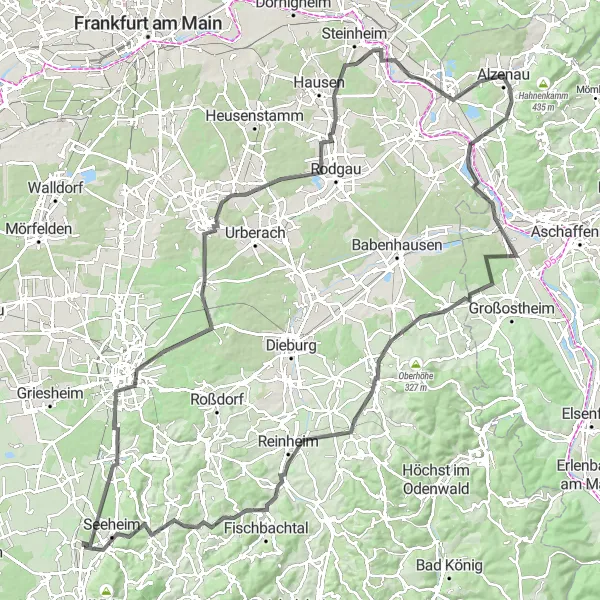 Karten-Miniaturansicht der Radinspiration "Rundtour durch die Natur um Darmstadt" in Darmstadt, Germany. Erstellt vom Tarmacs.app-Routenplaner für Radtouren