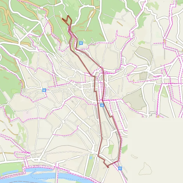Map miniature of "Scenic Gravel Adventure" cycling inspiration in Darmstadt, Germany. Generated by Tarmacs.app cycling route planner