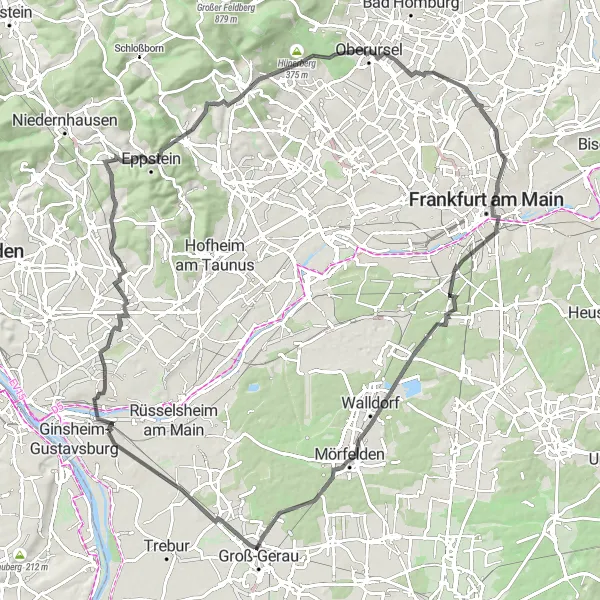 Karten-Miniaturansicht der Radinspiration "Vogelnest und Domturm Tour" in Darmstadt, Germany. Erstellt vom Tarmacs.app-Routenplaner für Radtouren