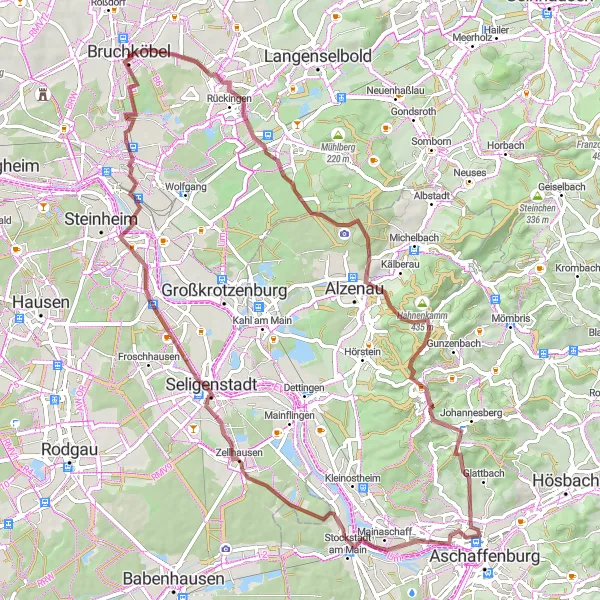 Karten-Miniaturansicht der Radinspiration "Gravel-Tour durch den Odenwald" in Darmstadt, Germany. Erstellt vom Tarmacs.app-Routenplaner für Radtouren