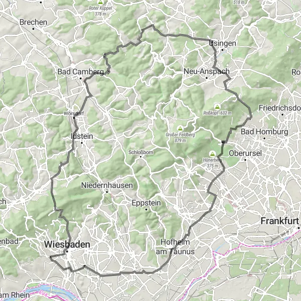 Karten-Miniaturansicht der Radinspiration "Radtour durch die Umgebung von Dotzheim" in Darmstadt, Germany. Erstellt vom Tarmacs.app-Routenplaner für Radtouren