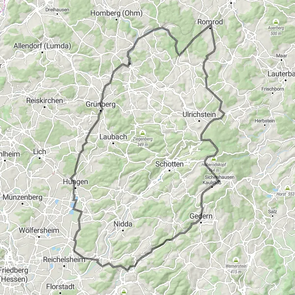 Map miniature of "Beobachtungshütte - Strenzelberg Delight" cycling inspiration in Darmstadt, Germany. Generated by Tarmacs.app cycling route planner