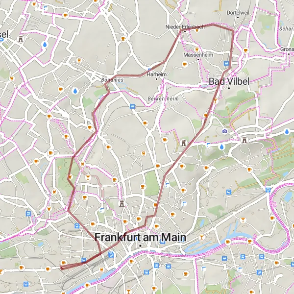 Map miniature of "Historic and Cultural Highlights Trail" cycling inspiration in Darmstadt, Germany. Generated by Tarmacs.app cycling route planner