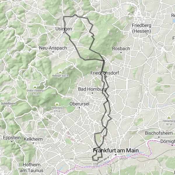 Map miniature of "Scenic Nature Ride" cycling inspiration in Darmstadt, Germany. Generated by Tarmacs.app cycling route planner