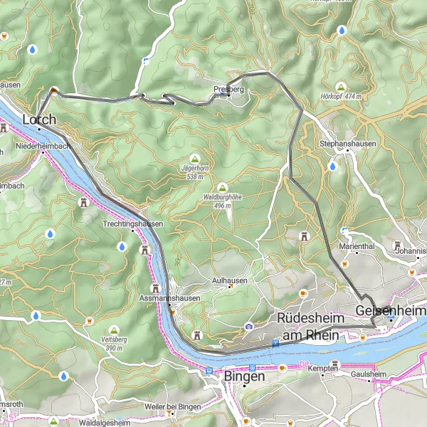 Karten-Miniaturansicht der Radinspiration "Schloss-Tour" in Darmstadt, Germany. Erstellt vom Tarmacs.app-Routenplaner für Radtouren