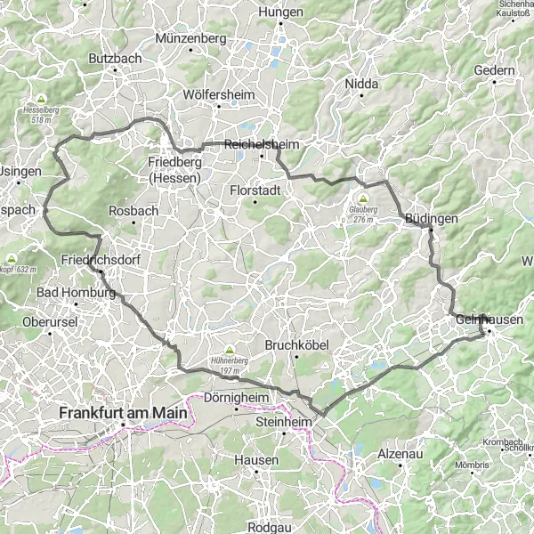 Map miniature of "Darmstadt Adventure" cycling inspiration in Darmstadt, Germany. Generated by Tarmacs.app cycling route planner