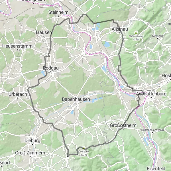 Map miniature of "Main River Scenic Loop" cycling inspiration in Darmstadt, Germany. Generated by Tarmacs.app cycling route planner