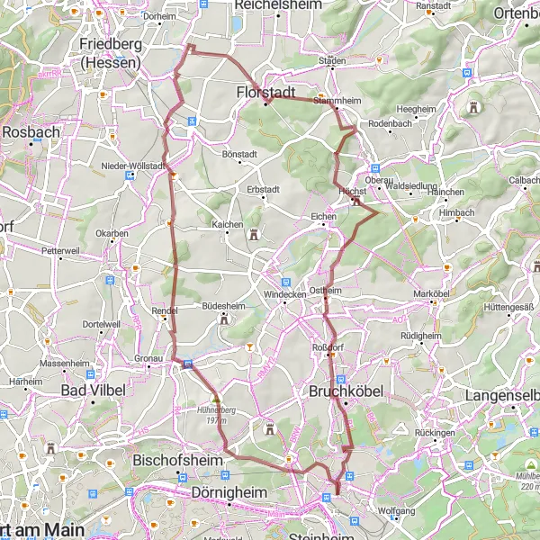 Karten-Miniaturansicht der Radinspiration "Abenteuerliche Gravel-Tour durch die Natur" in Darmstadt, Germany. Erstellt vom Tarmacs.app-Routenplaner für Radtouren